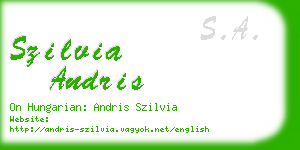 szilvia andris business card
